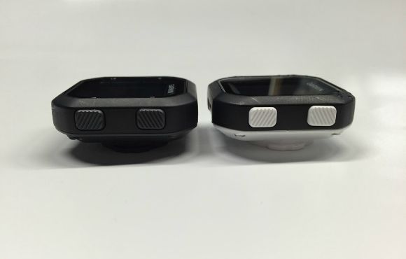 Perbedaan warna Garmin Edge 20 (kiri) dan Edge 25 (kanan)