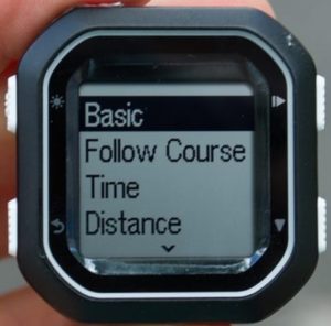 Training mode Garmin Edge 25
