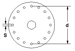 Parameter pada lubang jari-jari hub sepeda
